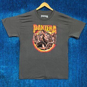 Pantera Band Portrait Flames Rock TShirt size Large